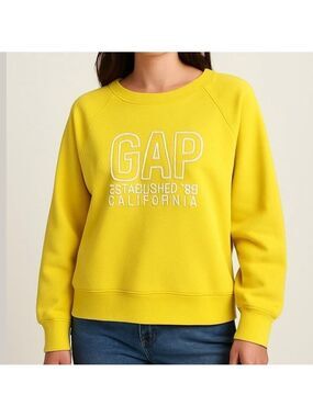 GAP lemon yellow graphic sweatshirt ‘established ‘69 California’ size medium